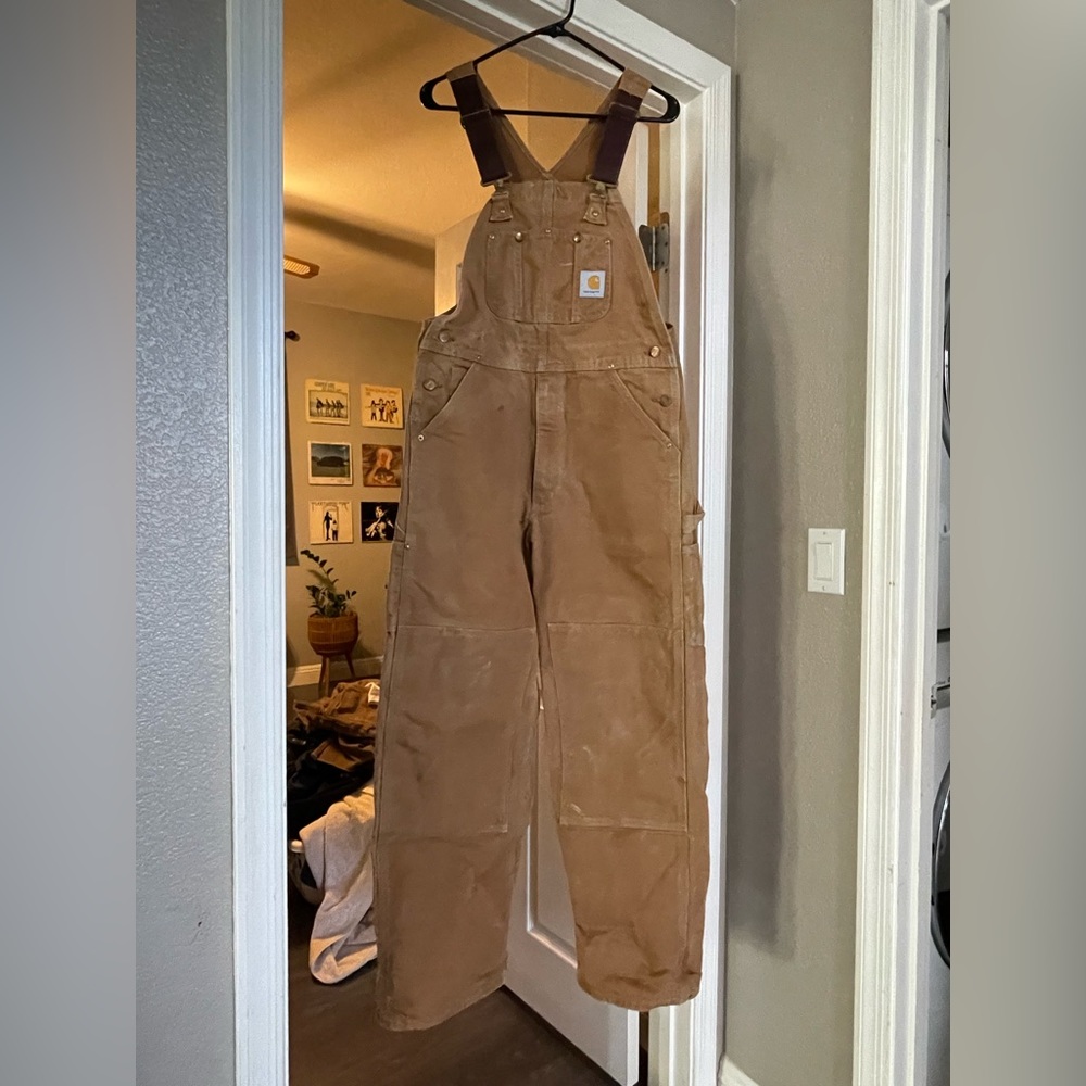 Vintage Carharrt double knee overalls 34x32 great condition